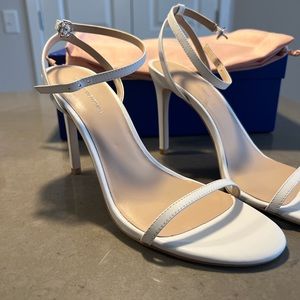 Stuart Weitzman Dancer 95 Sandal, White, Size 9